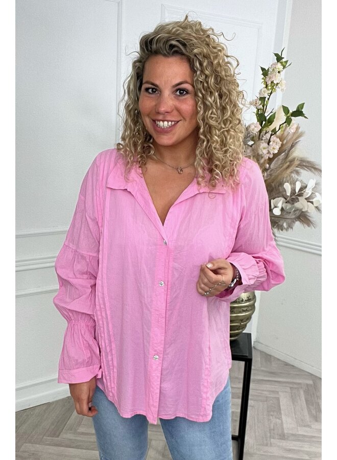 Plisse Isa Blouse - Pink