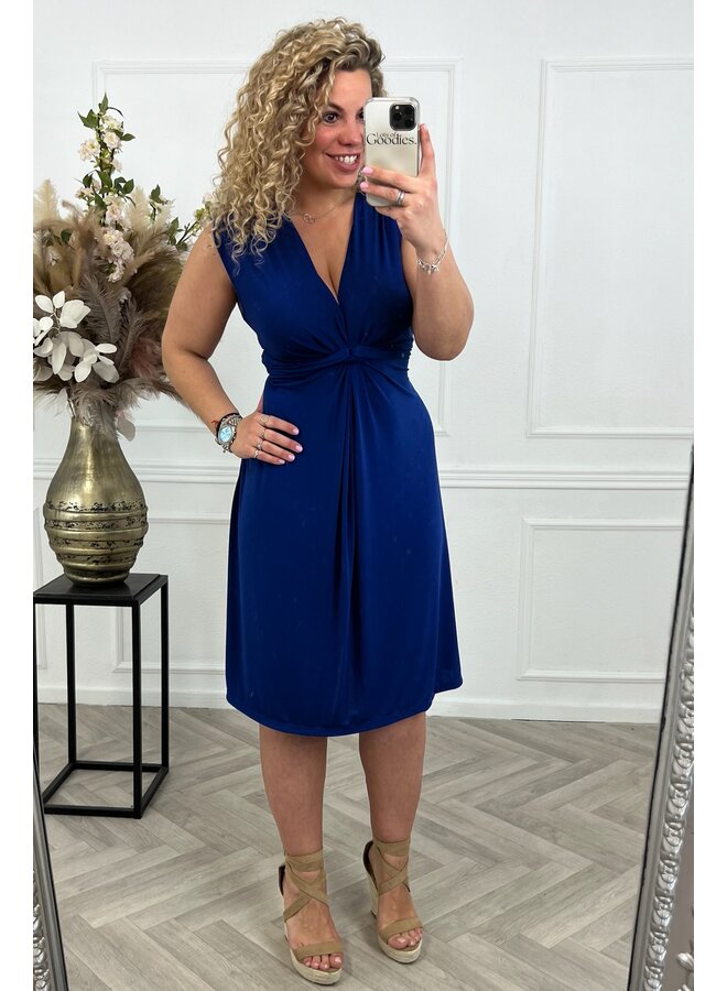 Curvy Knotted Sleeveless Dress -  Kobalt PRE-ORDER