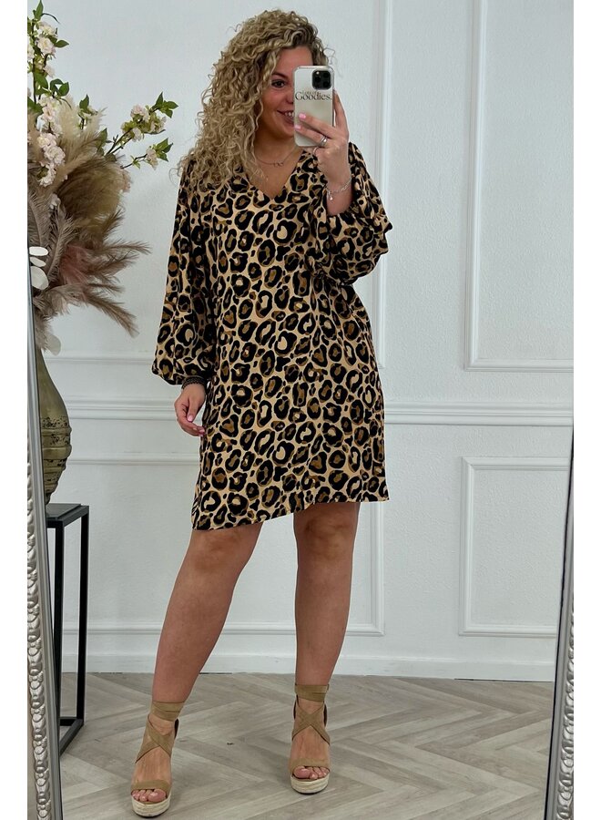 Camila Leopard Dress - Brown/Black