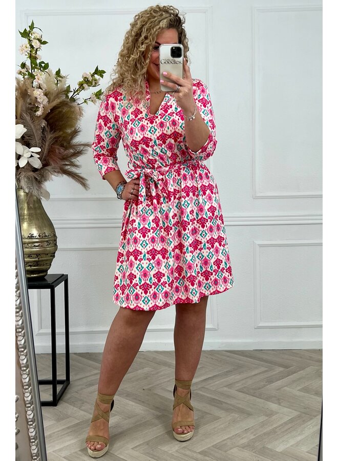 Perfect Travel Nina Dress - Pink/Turquoise