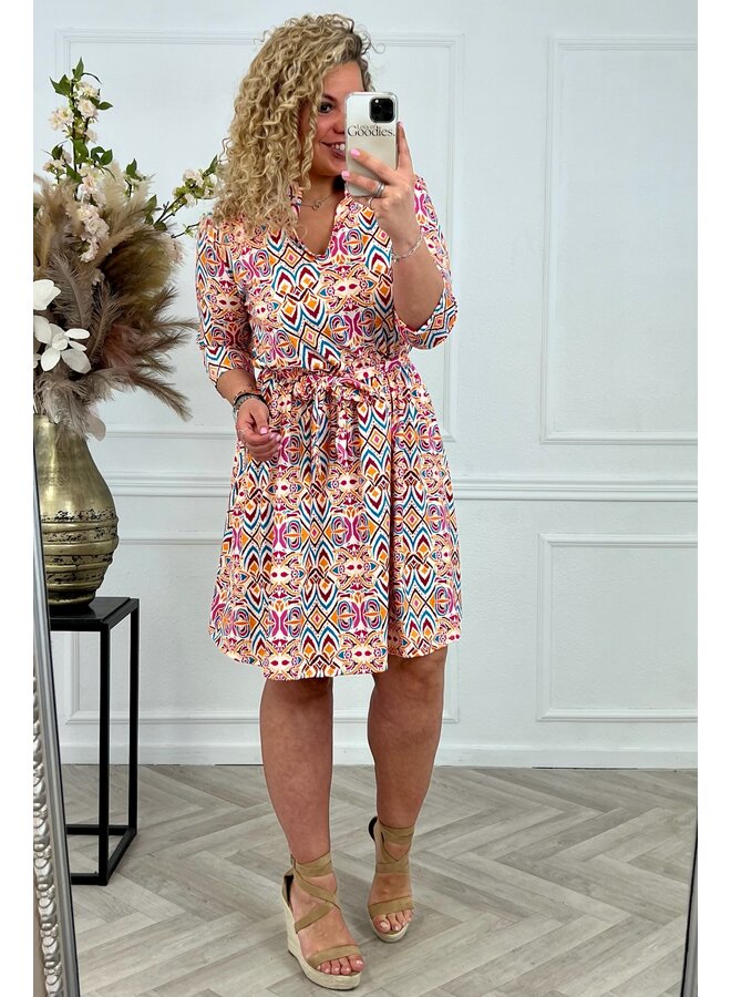 Perfect Travel Emily Dress - Yellow/Blue/Pink