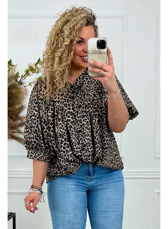 Scarlett Summer Blouse - Leopard