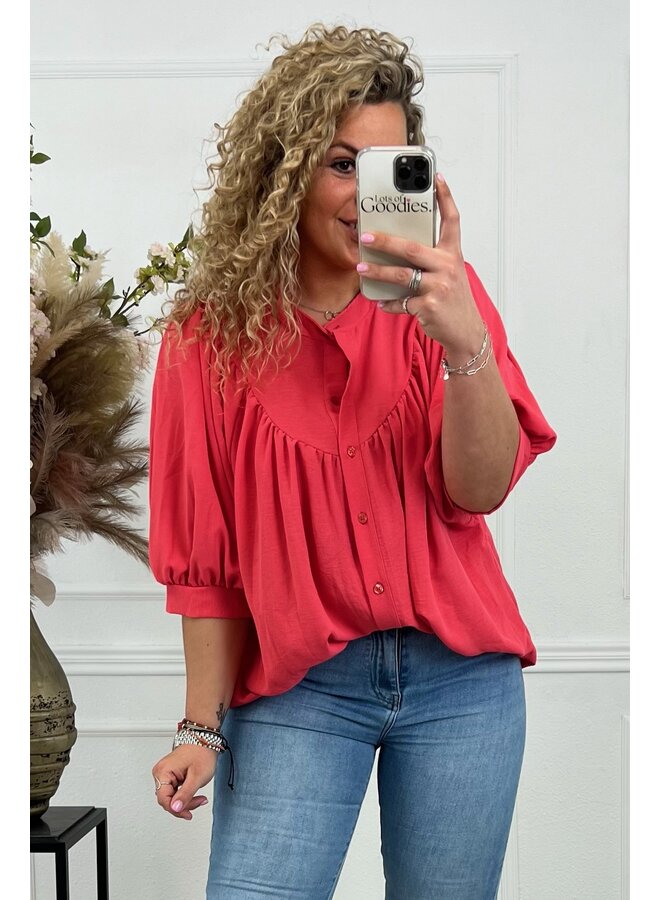 Scarlett Summer Blouse - Coral