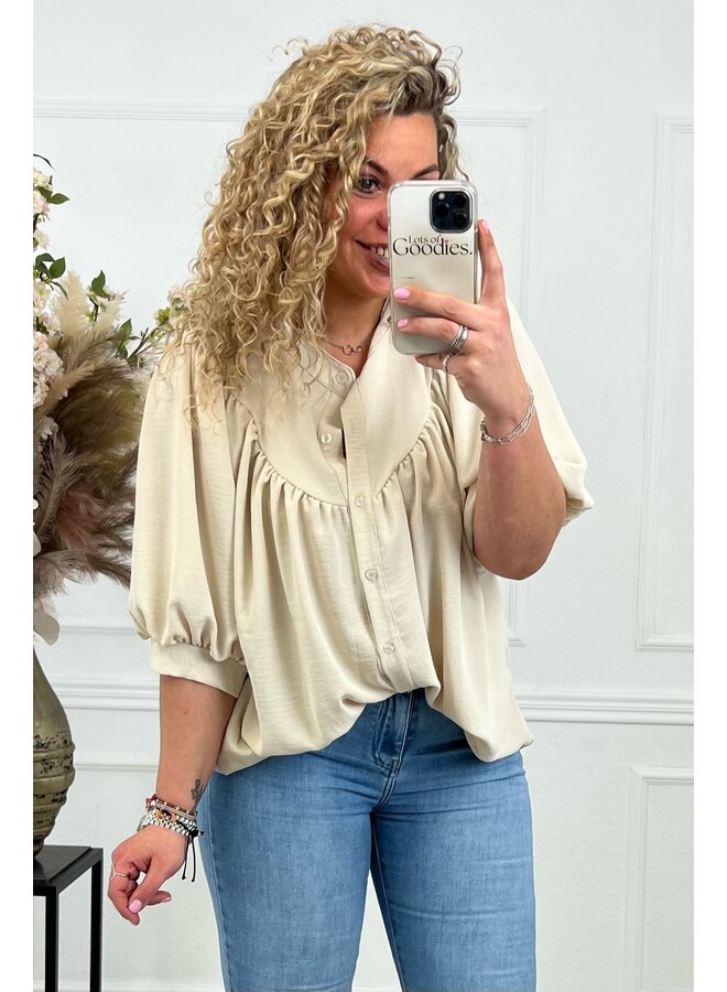 Scarlett Summer Blouse - Beige