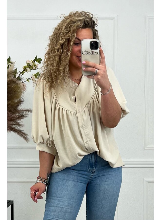 Scarlett Summer Blouse - Beige