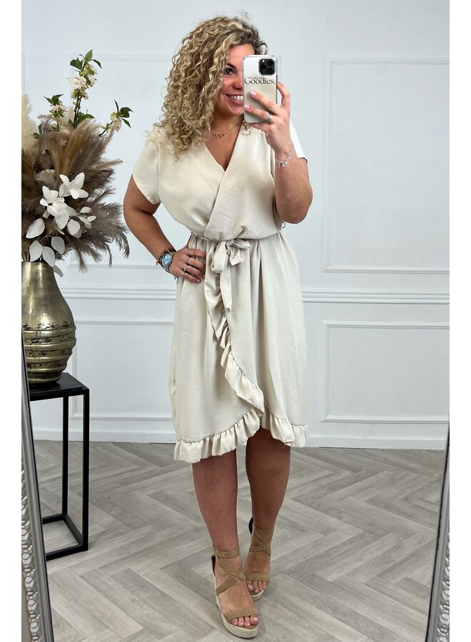 Curvy Musthave Spanish Dress - Beige