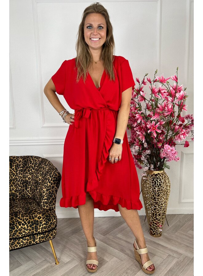 Curvy Musthave Spanish Dress - Red