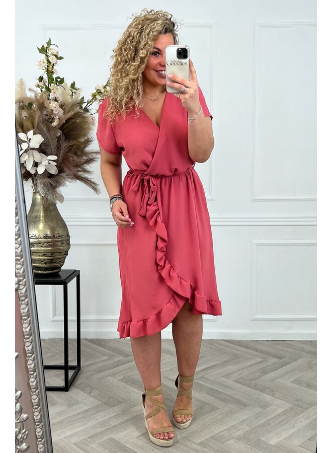 Curvy Musthave Spanish Dress - Terracotta