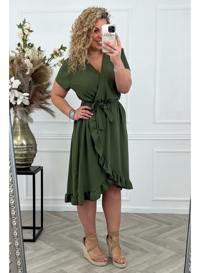 Curvy Musthave Spanish Dress - Armygreen PRE-ORDER