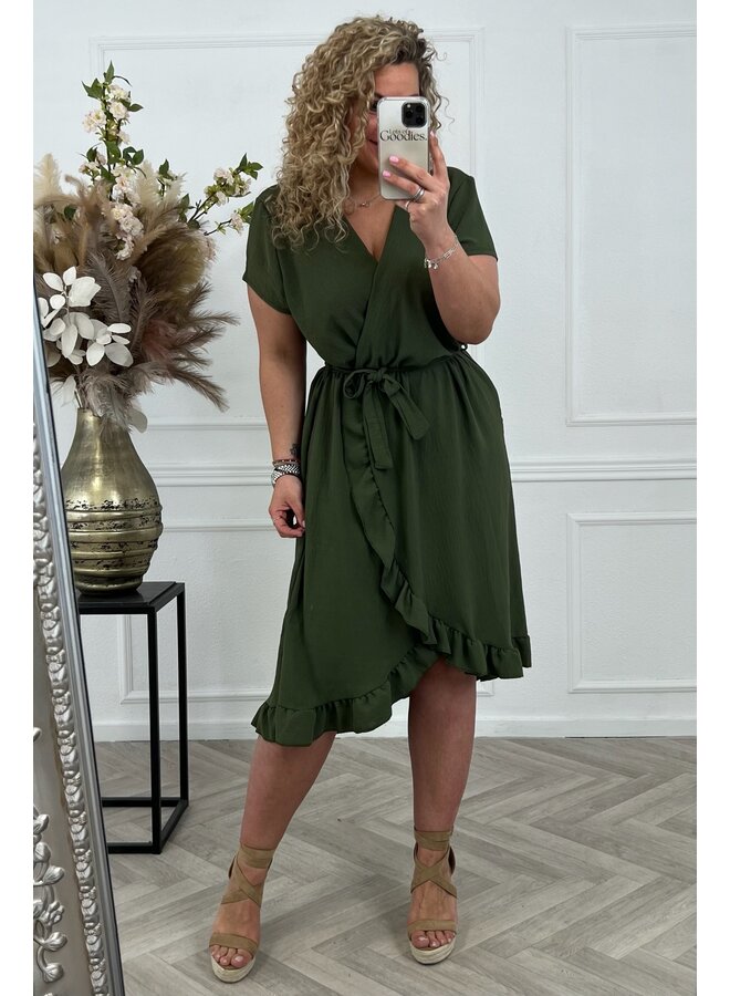 Curvy Musthave Spanish Dress - Armygreen PRE-ORDER