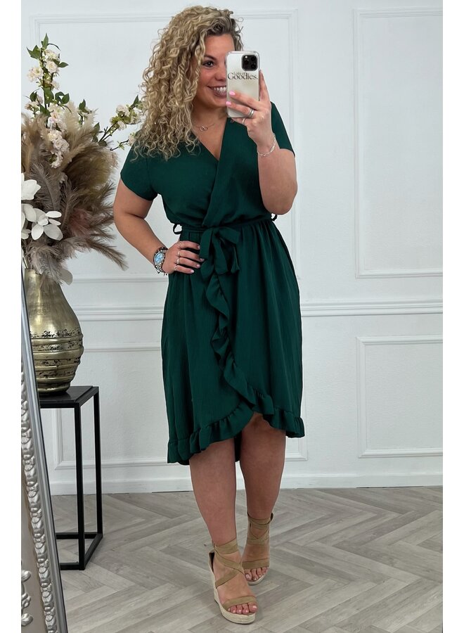 Curvy Musthave Spanish Dress - Bottle Green PRE-ORDER