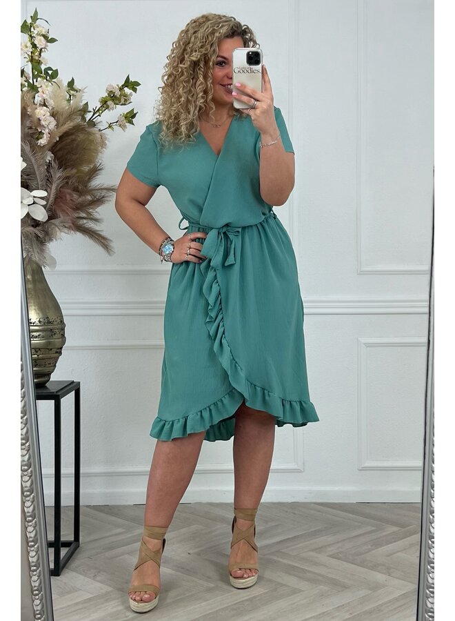 Curvy Musthave Spanish Dress - Dark Sage PRE-ORDER