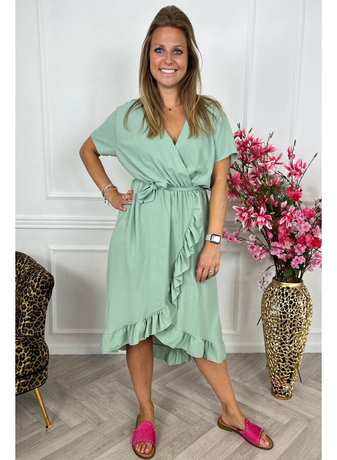Curvy Musthave Spanish Dress - Sage PRE-ORDER