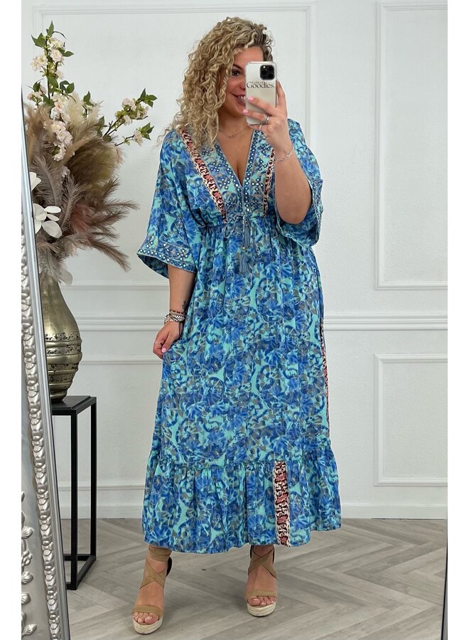 Long Aruba Dress - Blue/Turquoise