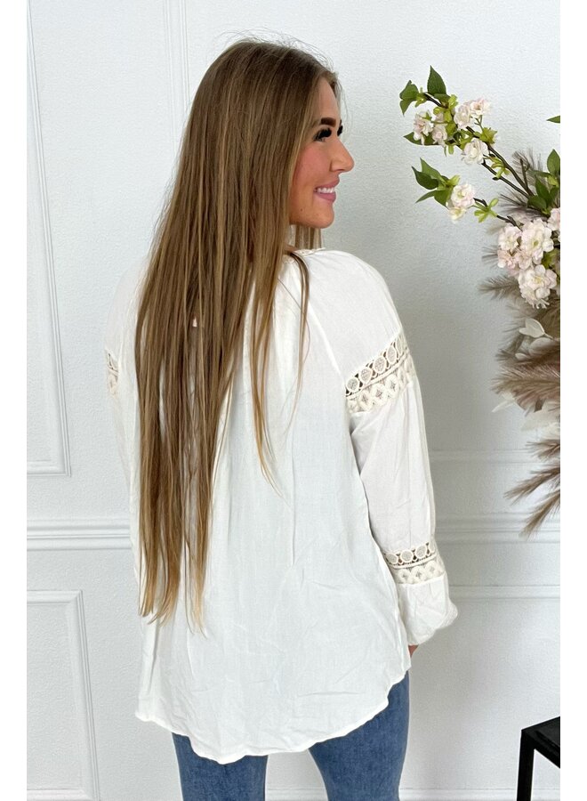 Valencia Boho Blouse - White