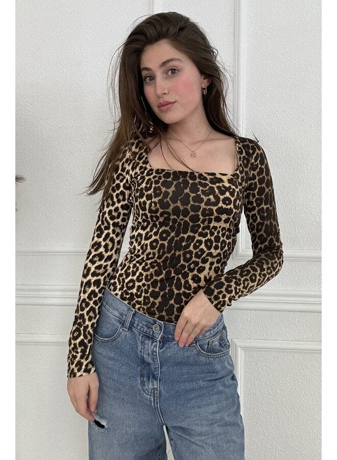 Long Sleeve Gina Top - Leopard