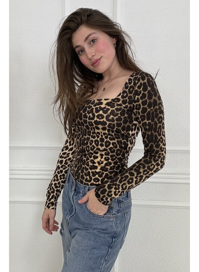 Long Sleeve Gina Top - Leopard