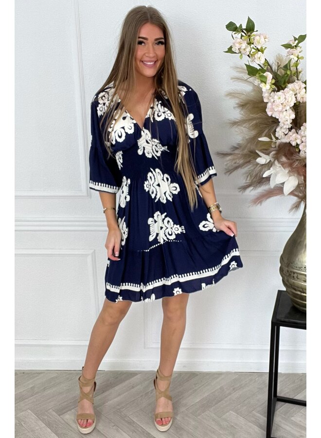 Short Lily Taille Dress - Navy