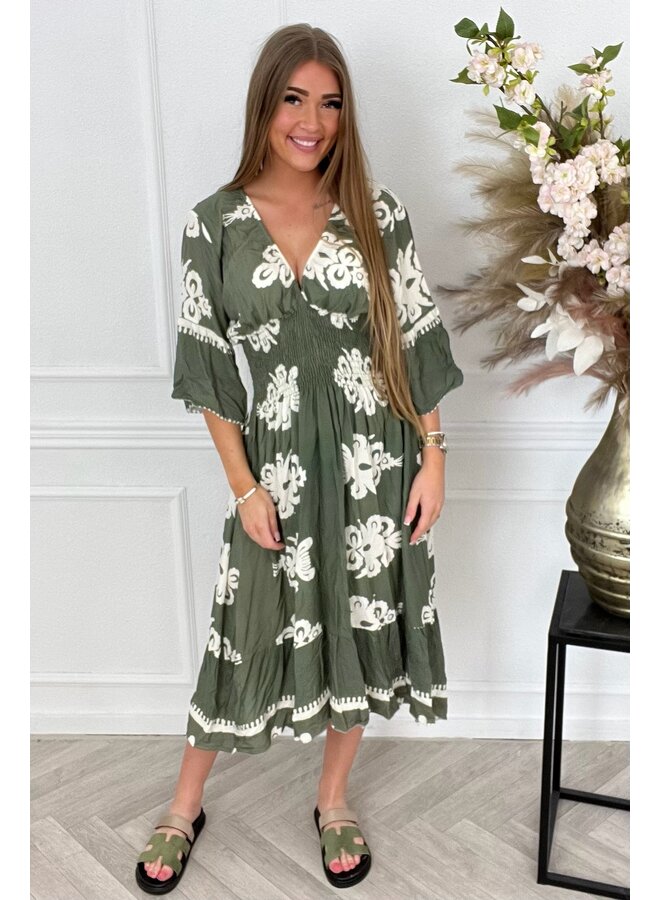 Macy Taille Dress - Armygreen