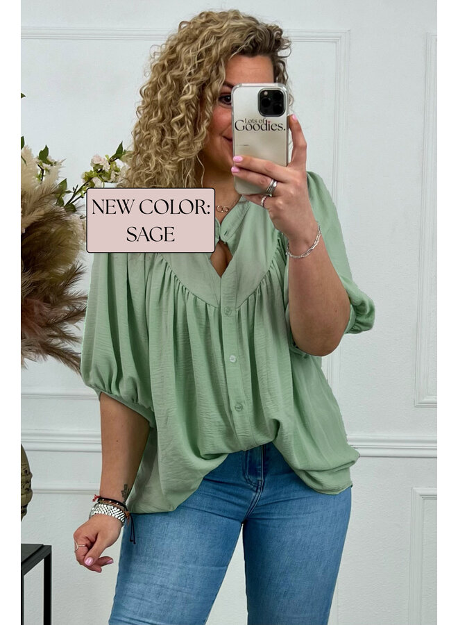 Scarlett Summer Blouse - Sage