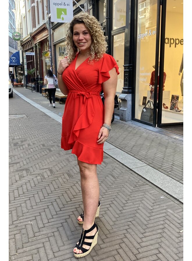 Curacao Ruffle Dress - Red