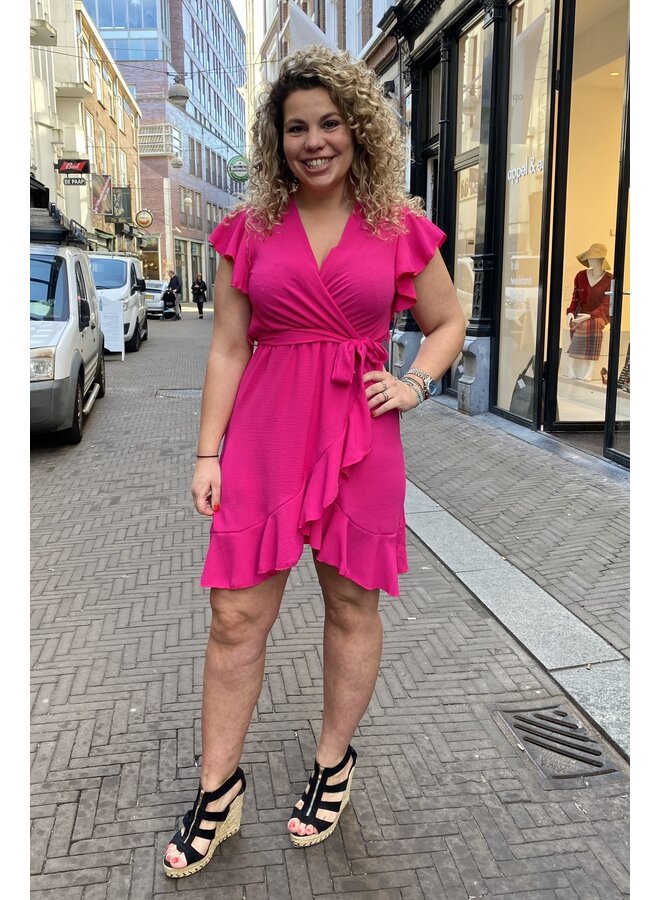 Curacao Ruffle Dress - Fuchsia