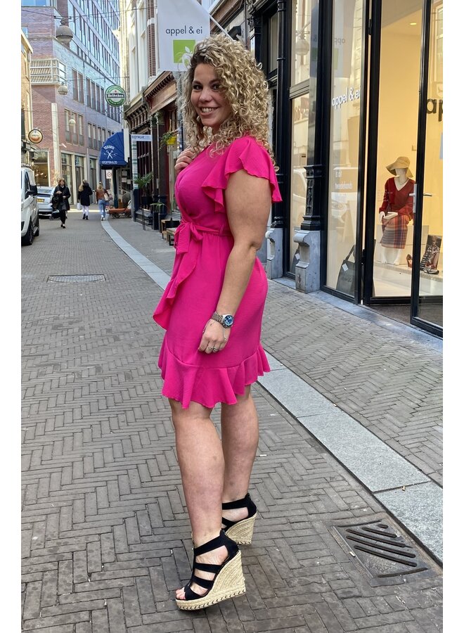 Curacao Ruffle Dress - Fuchsia