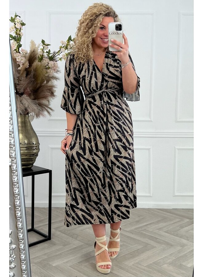 Curvy Knotted Leopard Dress - Black Leopard PRE-ORDER