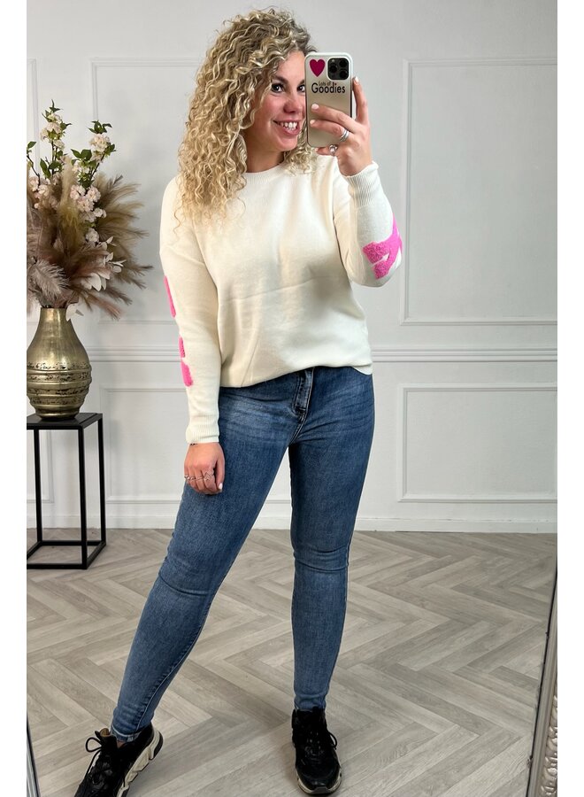 Manhattan New York Sweater - White/Pink