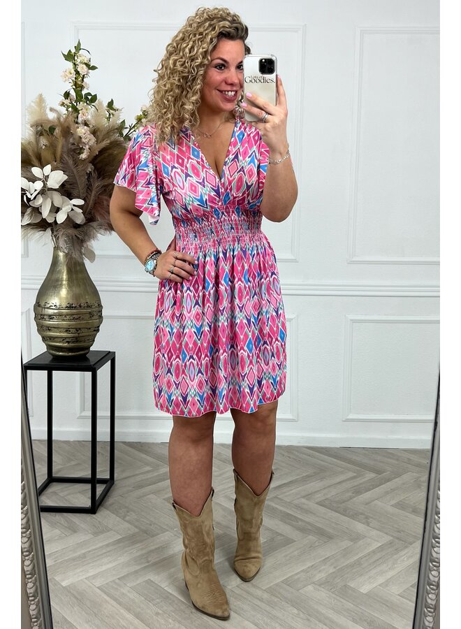 Curvy Short Emily Taille Dress - Pink