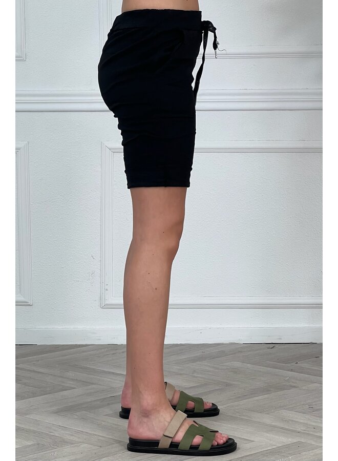 Super Stretch Midi Short - Black