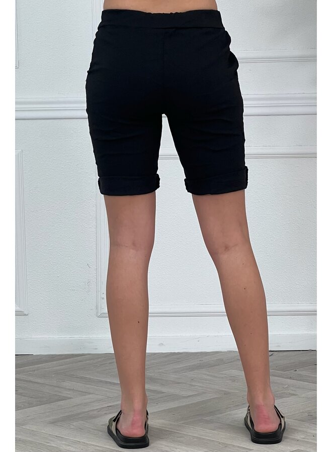 Super Stretch Midi Short - Black