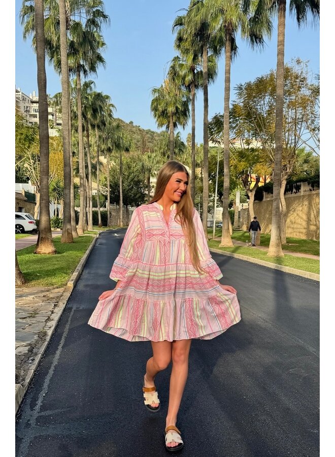 Melanie Ibiza Dress - Pink