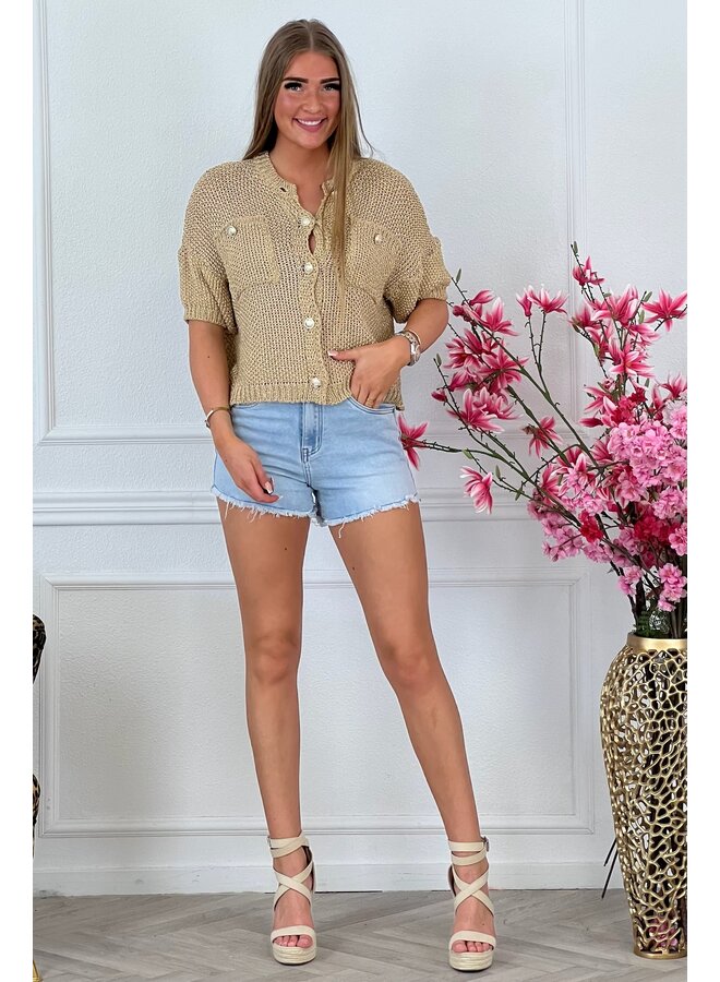 Musthave Knitted Cardigan - Gold