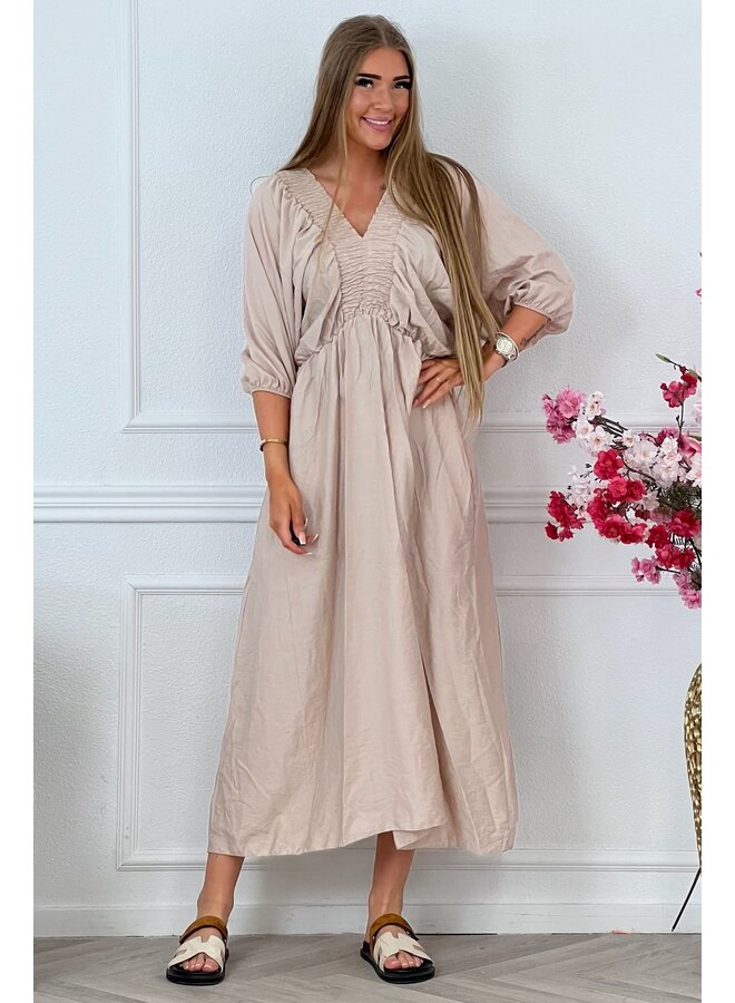 Maxi Elena Dress - Beige