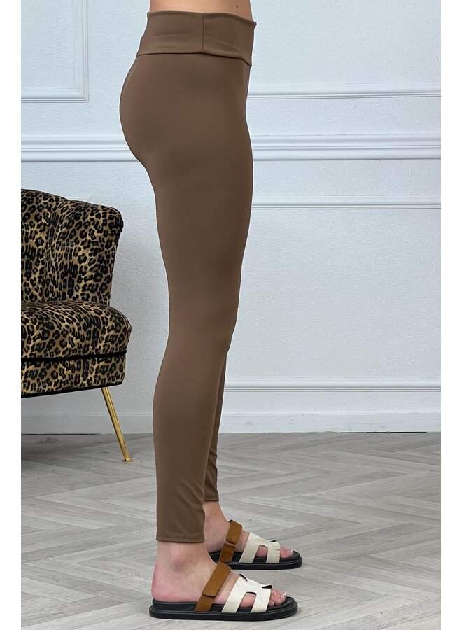 High Waist Travel Legging - Brown