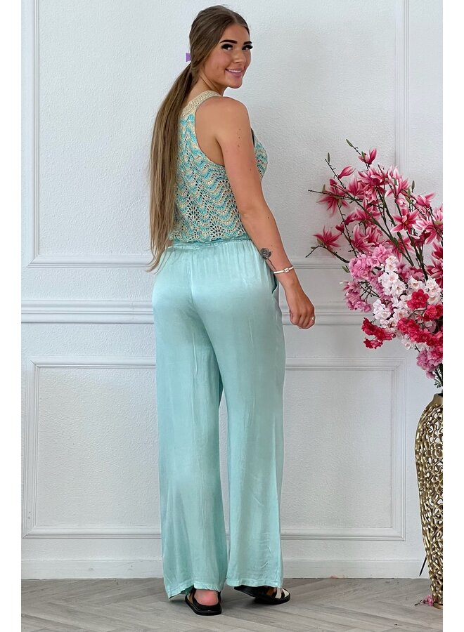 Kiki Silky Pants - Mint