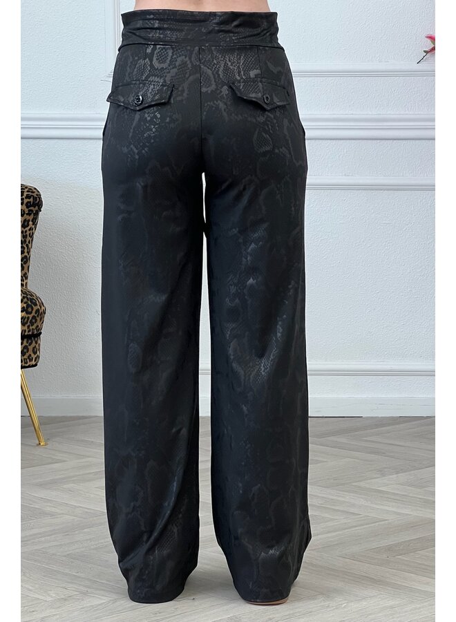 Leather Look Travel Pants - Snake Print