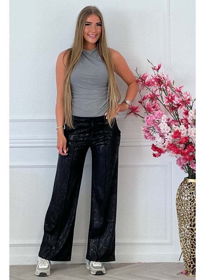 Leather Look Travel Pants - Snake Print