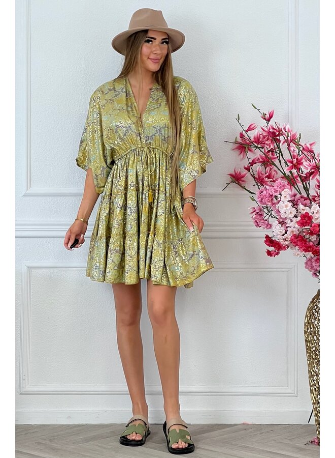 Lily Dress - Lime/Gold/Turquoise