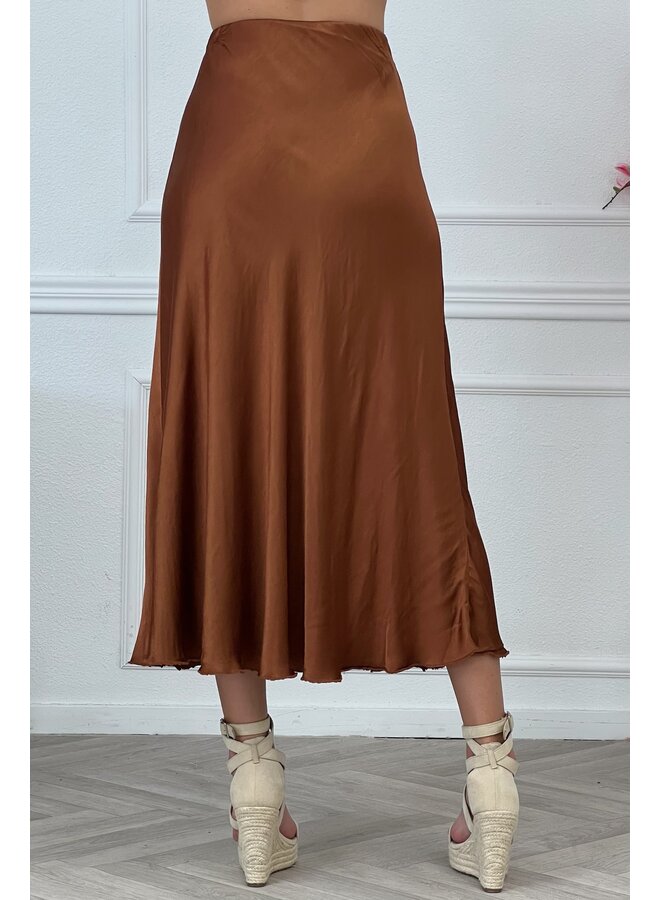 Silky Midi Skirt - Rusty