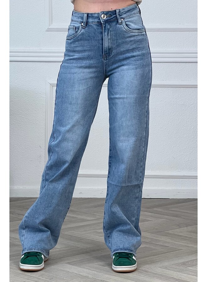 Wide Leg Goodies Jeans - Light Blue