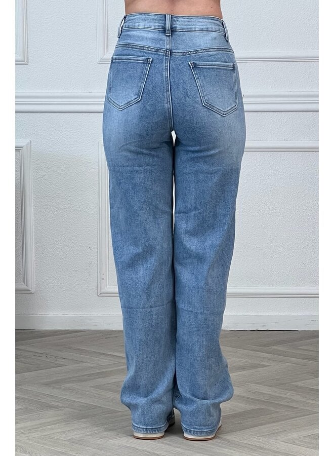 Wide Leg Goodies Jeans - Light Blue