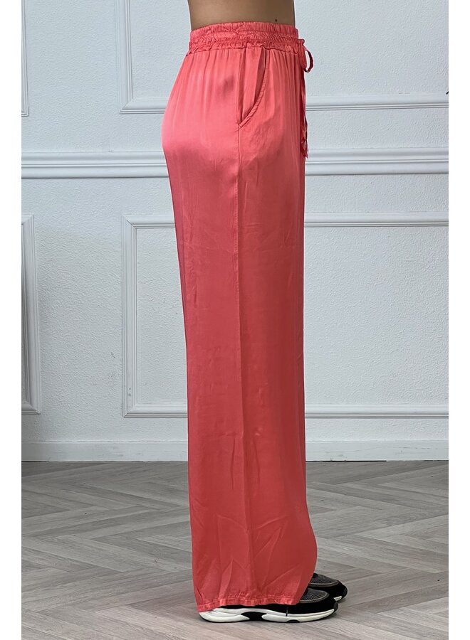 Kiki Silky Pants - Coral