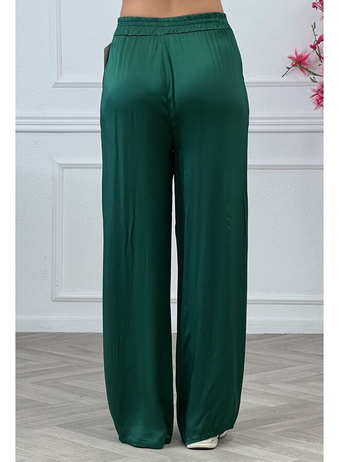 Kiki Silky Pants - Bottle Green