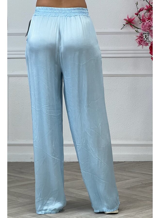 Kiki Silky Pants - Light Blue