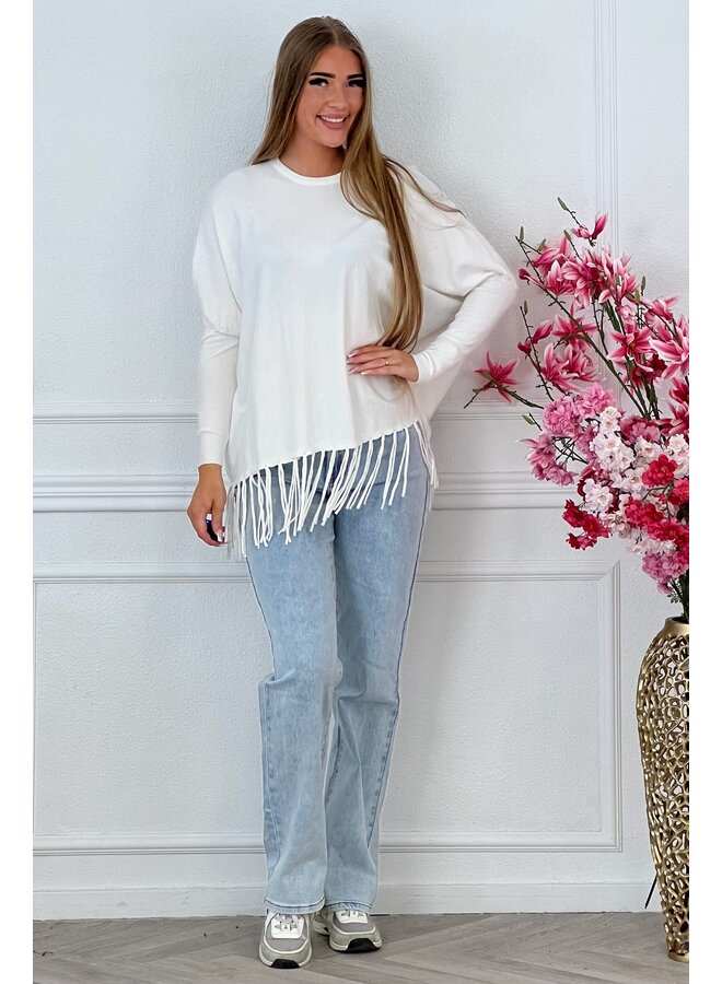 Fringe Sweater - White