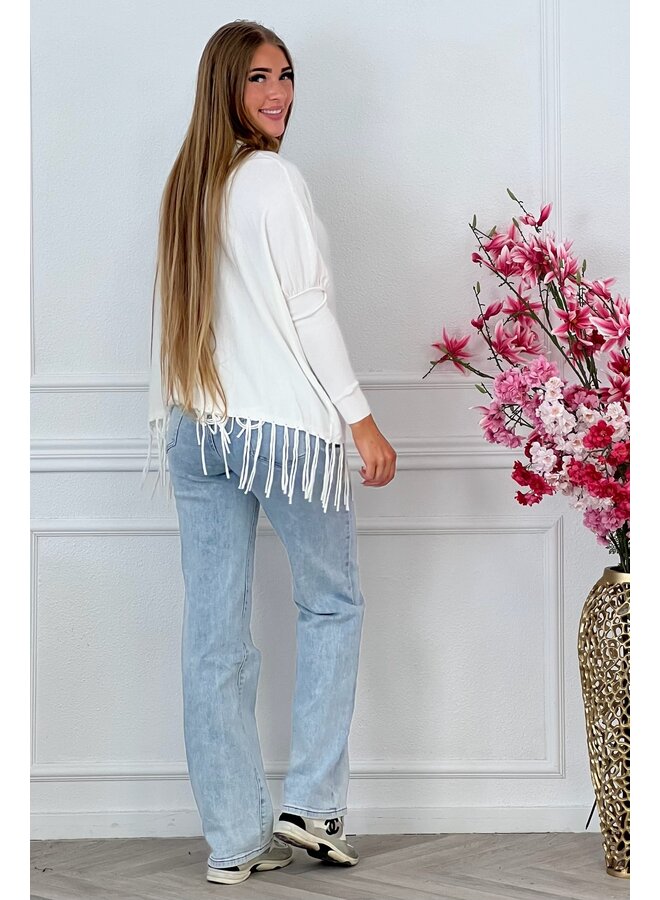 Fringe Sweater - White