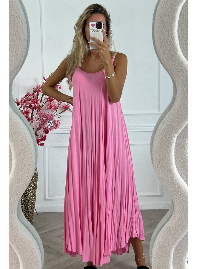 Maxi Glitter Strap Dress - Pink