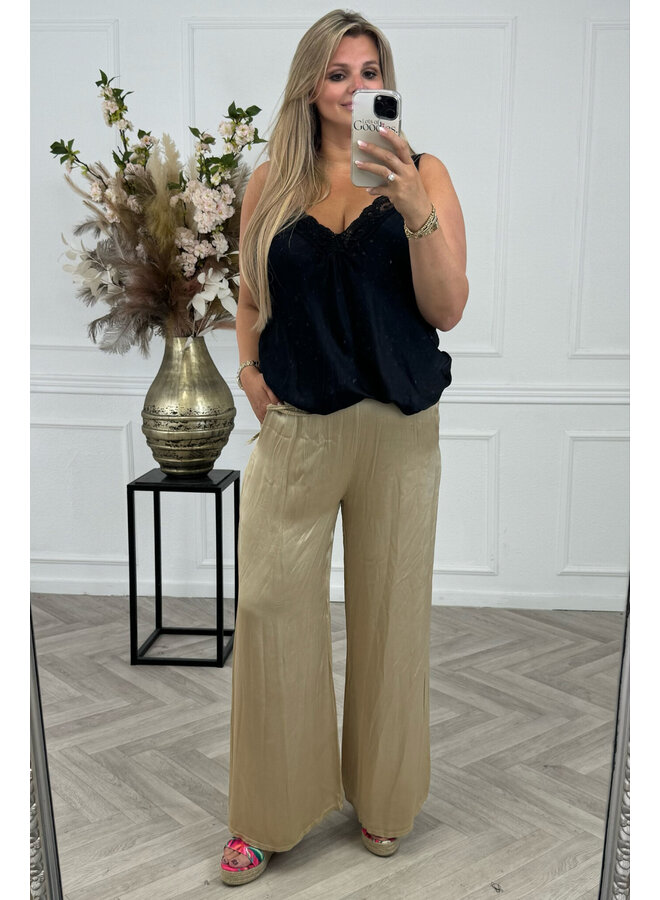 Kiki Silky Pants - Light Gold